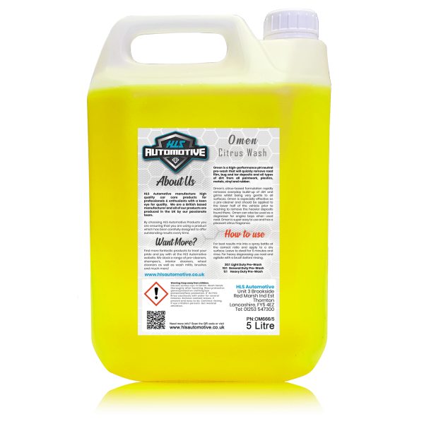5L Omen Citrus Wash - Premium Pre-Wash