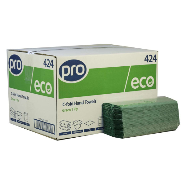 C-Fold Hand Towels 1ply Green